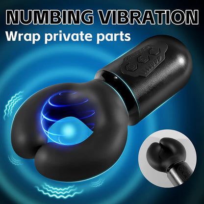 Automatic Clamp Penis Vibrator Glans Trainer Masturabator with 10 Vibration Modes
