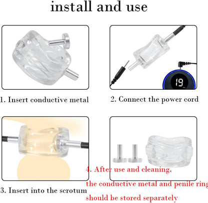 Electric Shock Cock Ring Penis Glans Sleeve Penis Trainer Masturbator