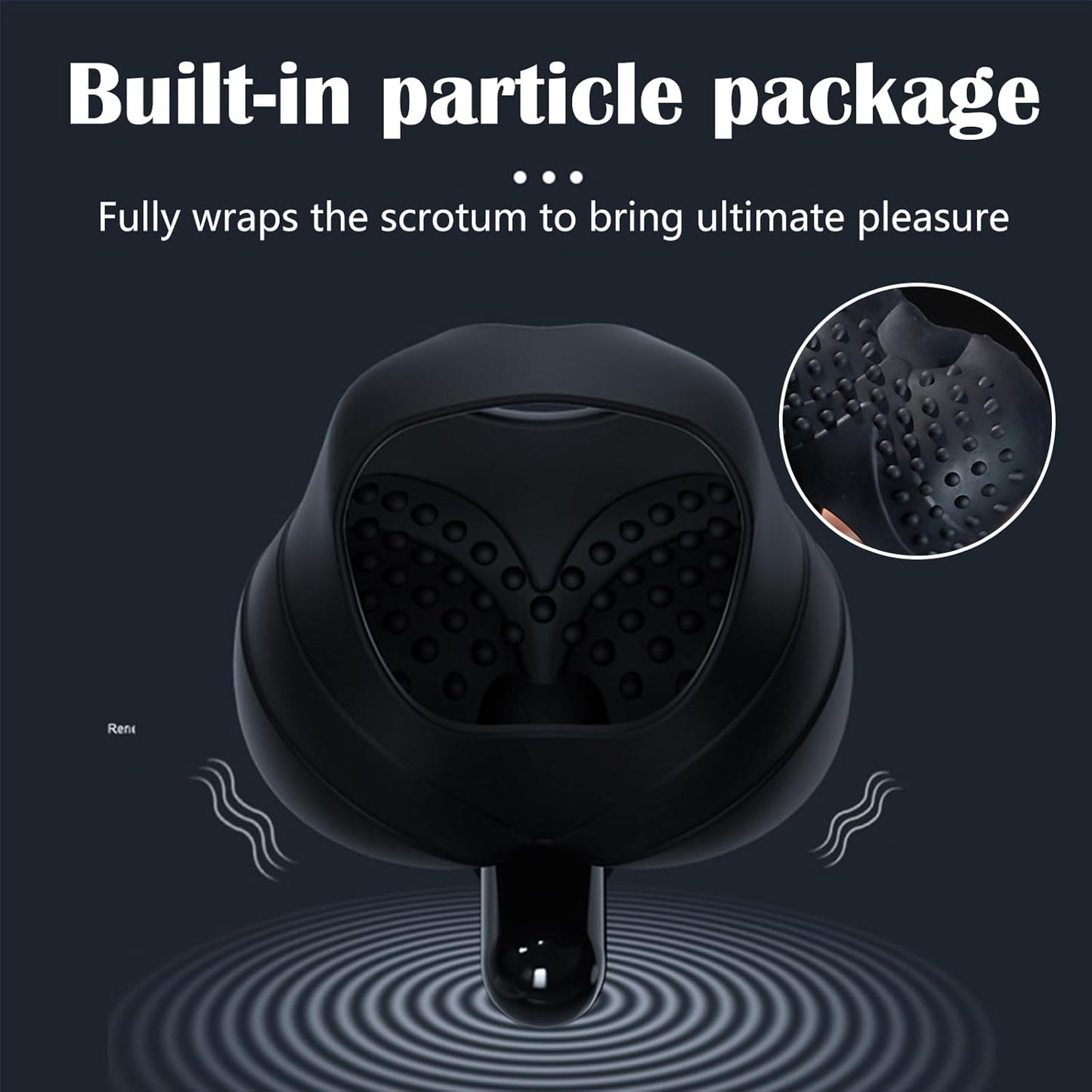 Testicle Cock Ring Vibrator Massager Masturbator with Powerful Vibrations