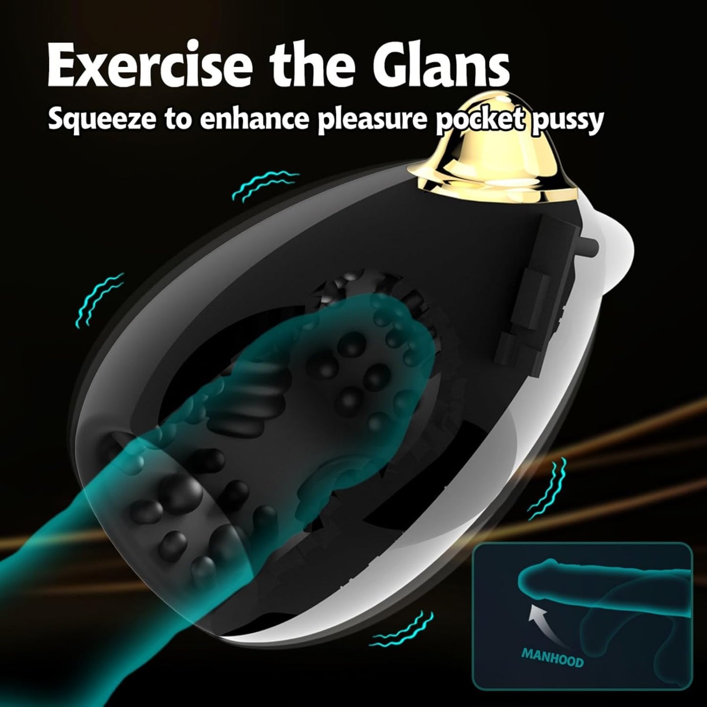 Electric Glans Vibrator Penis Trainer Masturbator with 10 Vibration Modes