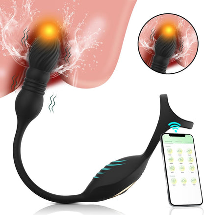 4 IN 1 Anal Vibrator Dildo Penis Ring Prostate Stimulator with 9 Vibration Modes