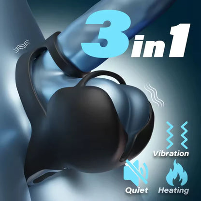 3 IN 1 Penis Trainer Vibrator Cock Ring Massager with 10 Vibration Modes