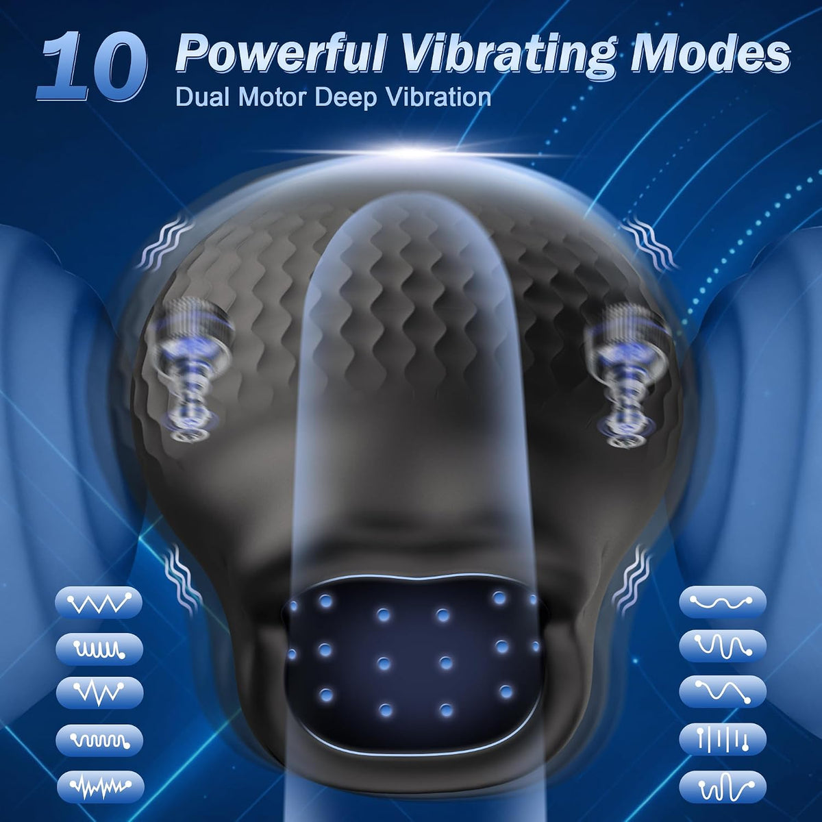 APP Electric Penis Trainer Vibrator Glans Stimulation Pocket Pussy with 10 Vibrations