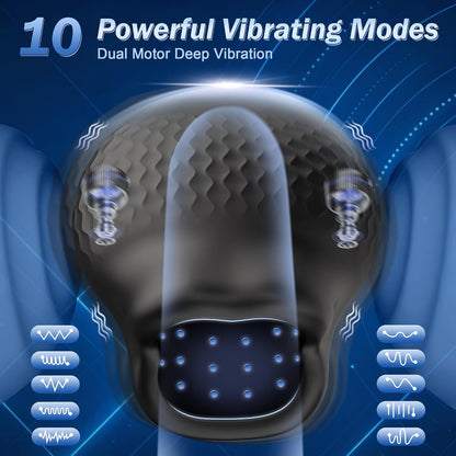 APP Electric Penis Trainer Vibrator Glans Stimulation Pocket Pussy with 10 Vibrations