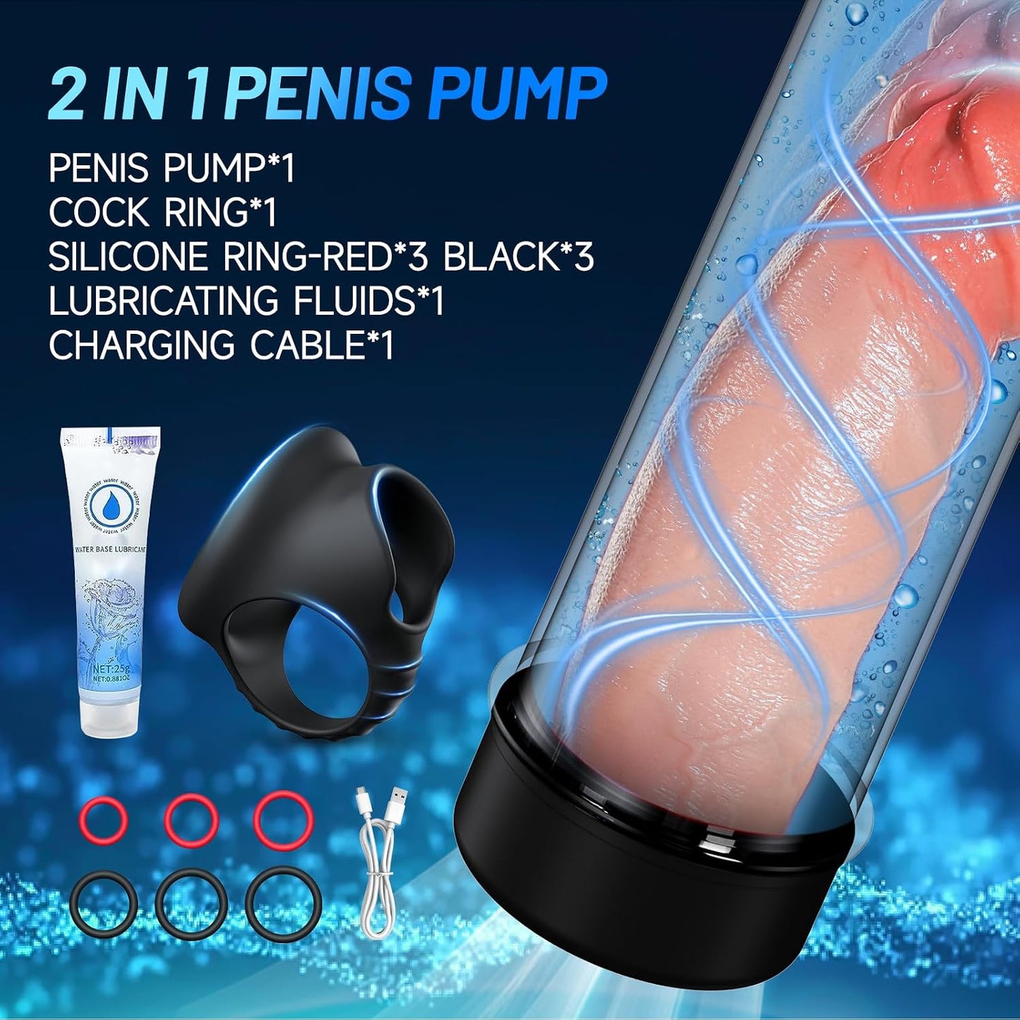 LED Display Automatic Penis Pump Enlargers Extender Masturbator with 10 Suction Modes