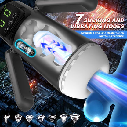Automatic Masturbator Stroker Blowjob Sex Machine with 7 Sucking & Vibrating Modes
