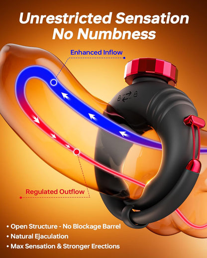 Adjustable Open-Ended Penis Ring Vibrator with 10 Vibration Modes