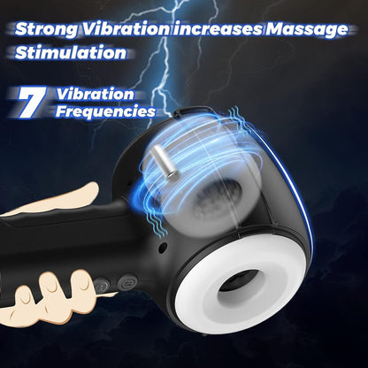 Electric Masturbator Stroker Blowjob with 7 Vibration & 4 Telescopic Modes