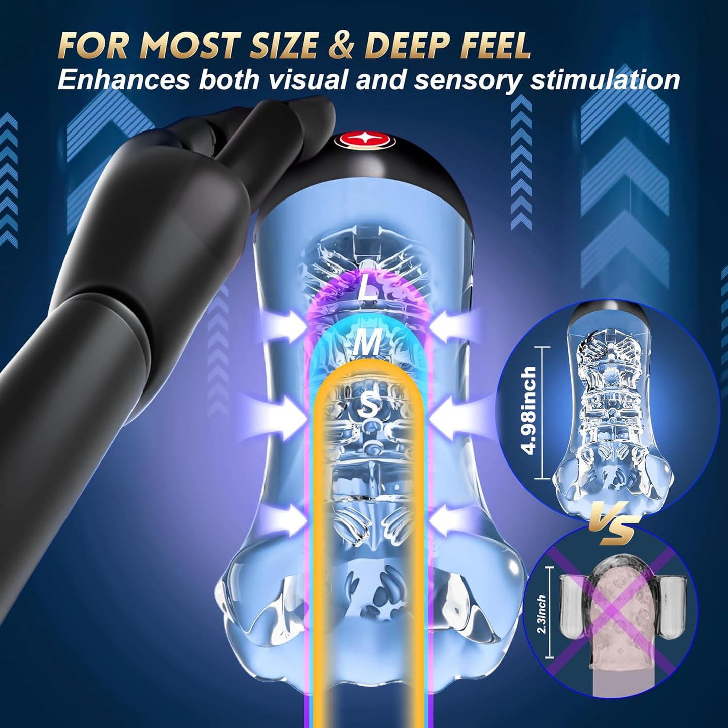 360° Squeezable Penis Trainer Vibrator Stroker with 9 Training Modes & AI Sync APP