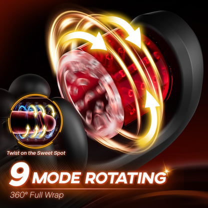 3 IN 1 Penis Trainer Glans Vibrator Stroker Blowjob with 9 Rotation and Vibration Modes