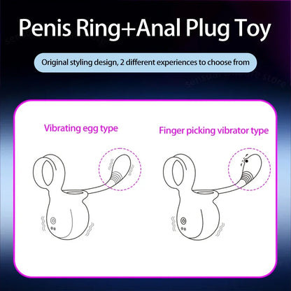Portable Rolling Penis Trainer Stimulator Cock Ring with 9 Vibration & Rolling Modes