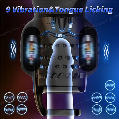 4 IN 1 Electric Penis Trainer Vibrator Glans Stimulator Masturbator with 9 Vibration Modes