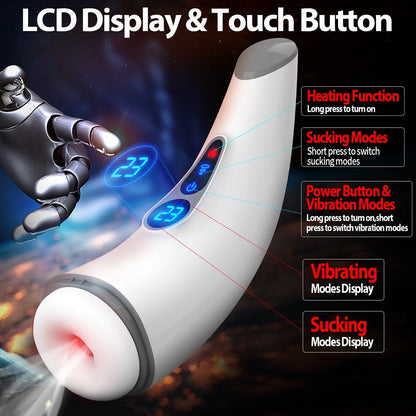 Auto Masturbator Stroker Blowjob Machine With 7 Sucking & 3 Vibrating & Heating Modes