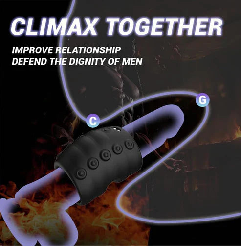 60° Soft Beads Penis Trainer Vibrator Cock Ring with 10 Vibration Modes