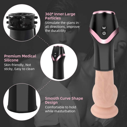 Glans Stimulator Penis Trainer Vibrator with 12 Vibration & 6 Suction & Rotation Modes