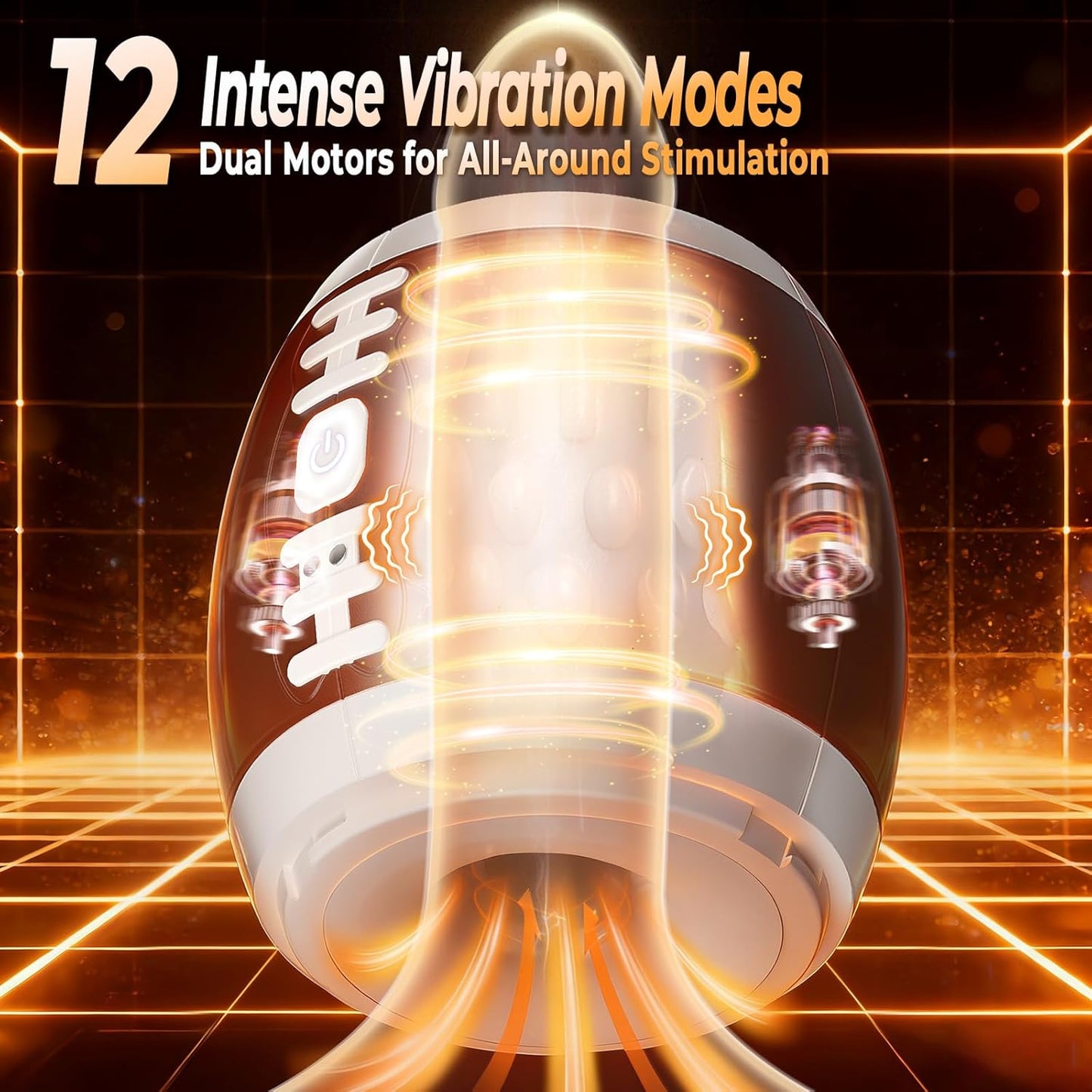 Football Shape Penis Trainer Stroker Blowjob with 12 Vibration Modes