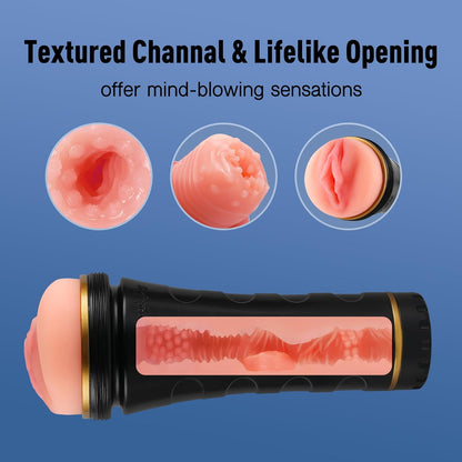 8.6" Deep Fleshy Pocket Pussy Lifelike Realistic Masturbator