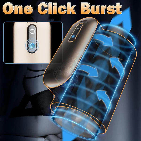 Automatic Masturbator Blowjob Stroker Penis Trainer with 10 Thrusting & Rotating Modes