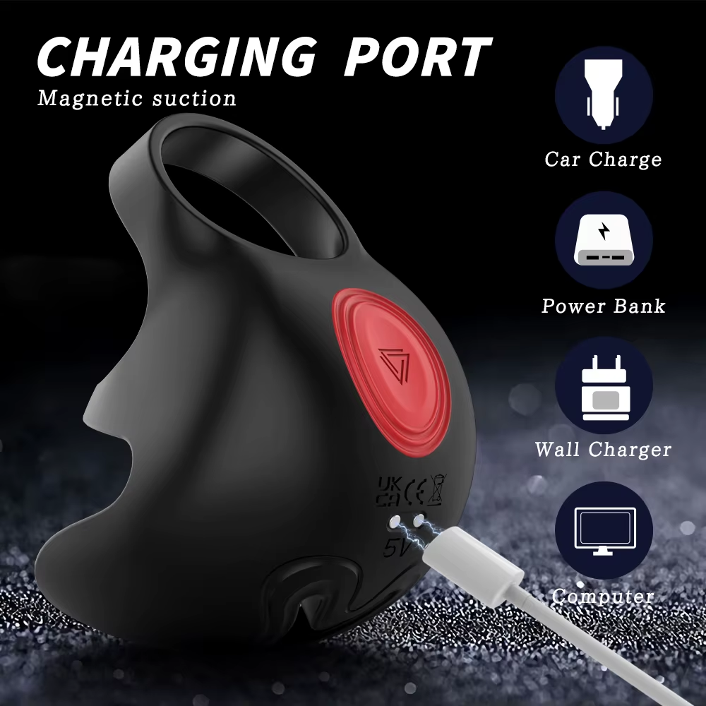 Penis Trainer Vibrator Cock Ring Glans Massager Masturbator with 9 Vibration Modes