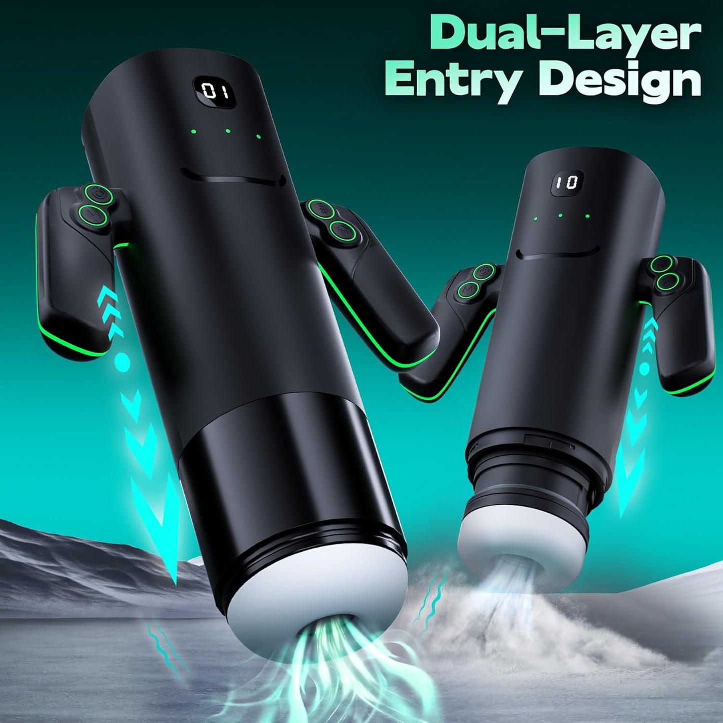 Handle Masturbator Blowjob Sex Machine with 5 Thruting & Sucking & 10 Vibrating Modes