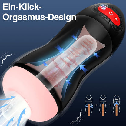 4-in-1 Oral Electric Masturbator Stroker with 10 Vibration & 9 Suction Modes