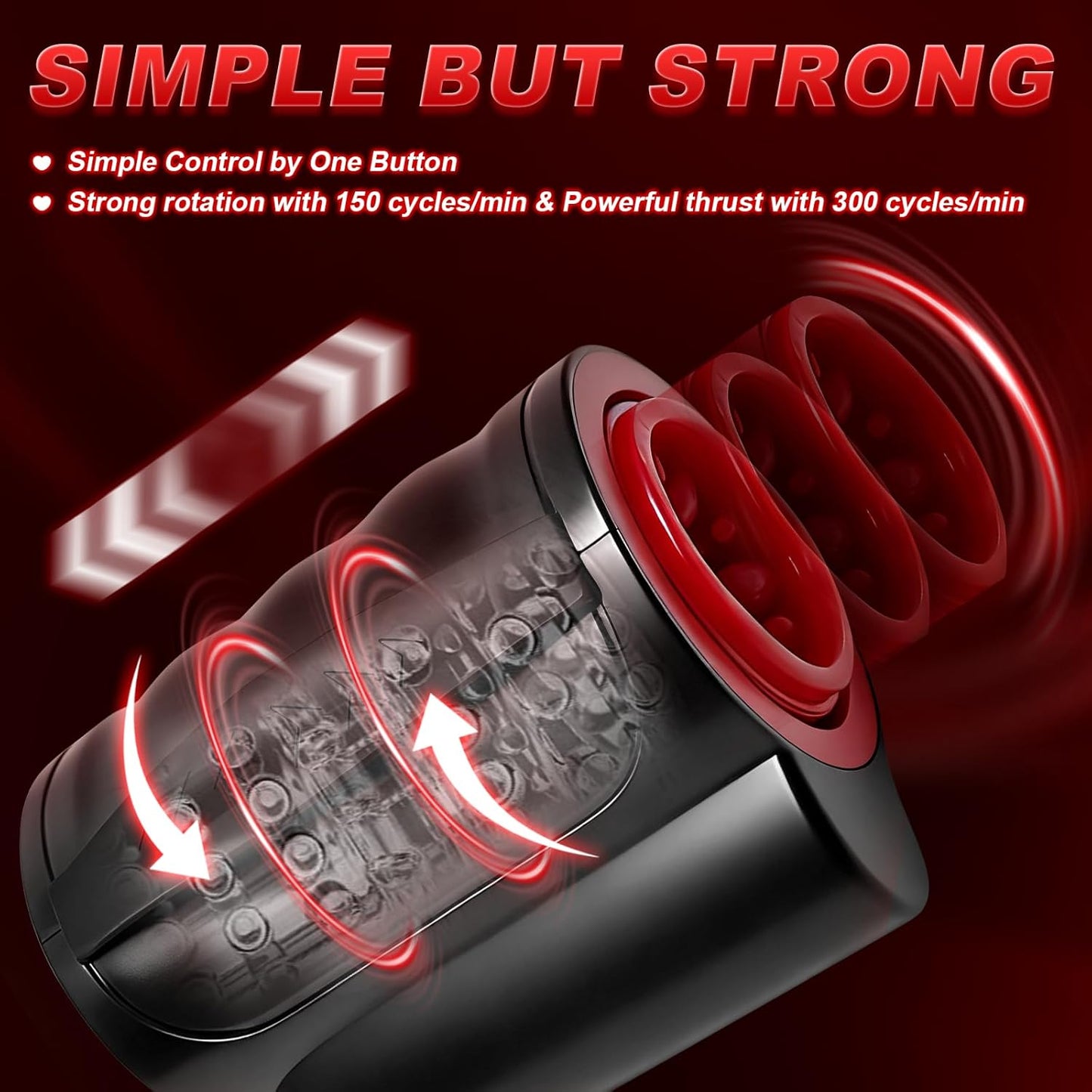 Hands-Free Penis Trainer Vibrator Stoker with 7 Thrusting & 7 Rotating Modes
