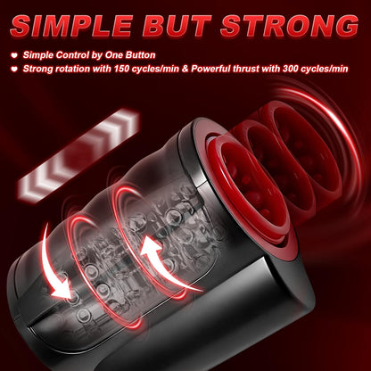 Hands-Free Penis Trainer Vibrator Stoker with 7 Thrusting & 7 Rotating Modes