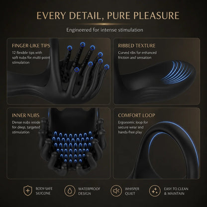 Wearable Testicle Massager Penis Trainer Vibrator Cock Ring mit 10 Vibration Modes