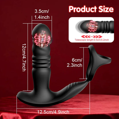 APP Control Thrusting Vibartor Prostate Massager Vibrator Cork Ring with 9+9 Modes