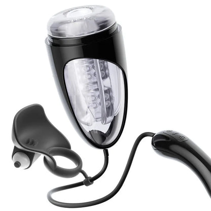 Black Piston Electric Masturbator Penis Trainer Vibrator with Strong Suction & Vibration Modes