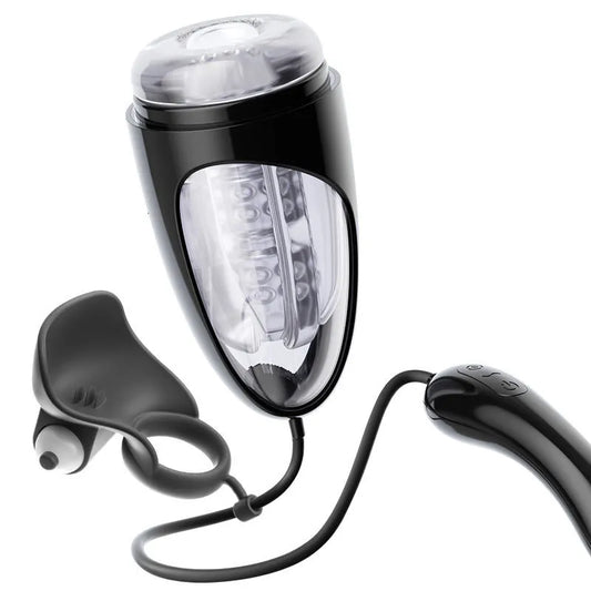 Black Piston Electric Masturbator Penis Trainer Vibrator with Strong Suction & Vibration Modes