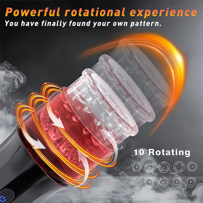 Automatic Masturbator Machine Piston Sucker Blowjob with 10 Rotation Modes