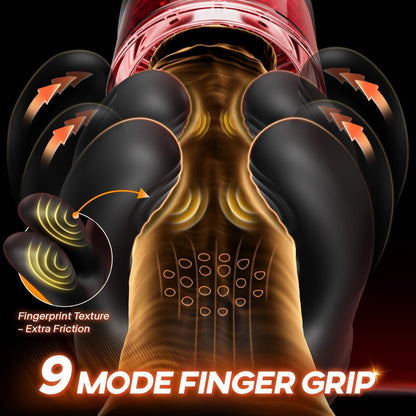 3 IN 1 Penis Trainer Glans Vibrator Stroker Blowjob with 9 Rotation and Vibration Modes