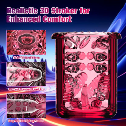 CVT Automatic Masturbator Sex Machine Pump Enlargers with Thrusting Roating Sucking Licking