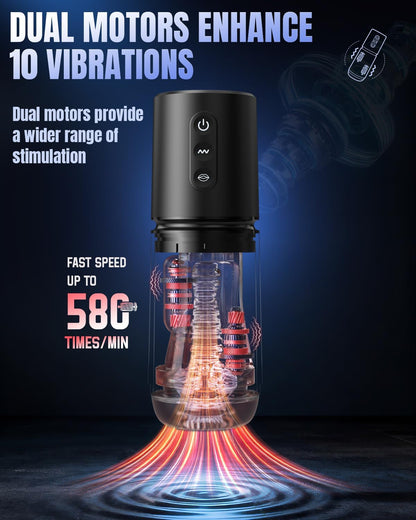 APP Control Stroker Blowjob Massage Masturbator with 10 Sucking & 10 Vibrating Modes