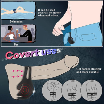 Scrotum Pouch Cock Ring Ball Stretcher Penis Trainer Enhancer Vibrator Delay Ejaculator