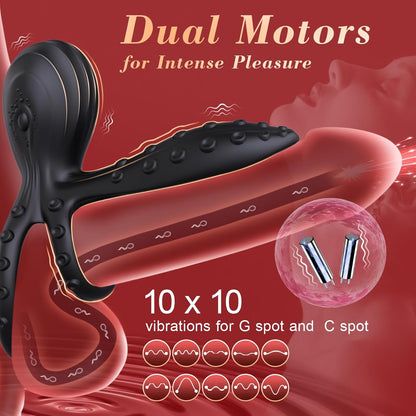 Octopus-Shaped Cockring Penis Sleeve G Spot & Penis Stimulatior with 10 Vibration Modes