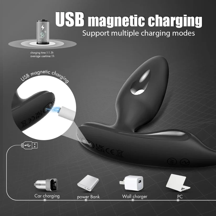 E-stim Anal Butt Vibrator Prostate Massager with 9 Vibration & 5 Elektro Shock Modes