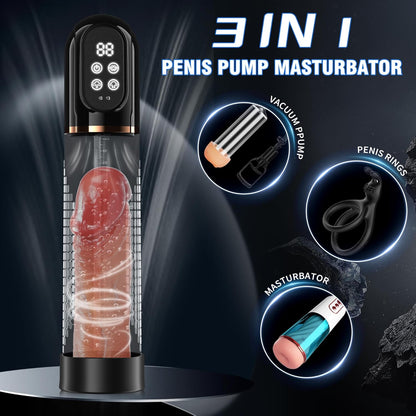 Automatic Penis Water Pump Dick Enlarger Trainer with 7 Sucking & Training Modes