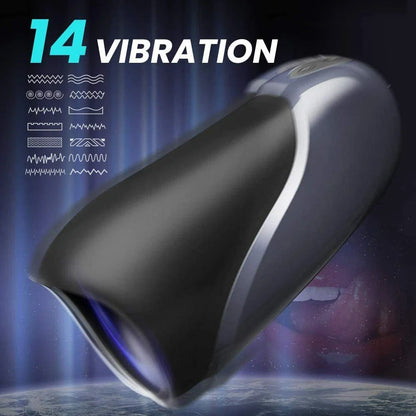Automatic Penis Trainer Stroker Masturbator with 14 Vibration Modes & 2 Motors