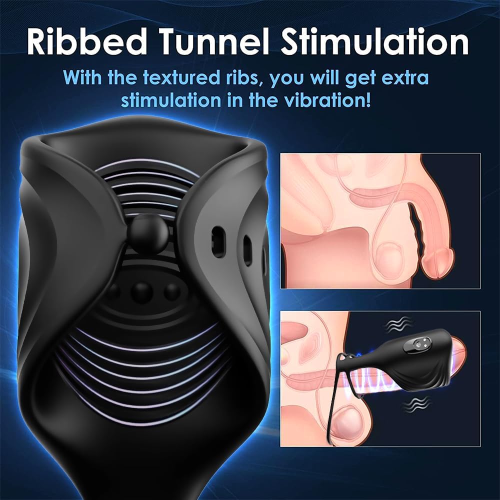 2 IN 1 Electric Penis Trainer Vibrator Stimulator Masturbator with 10 Vibration Modes