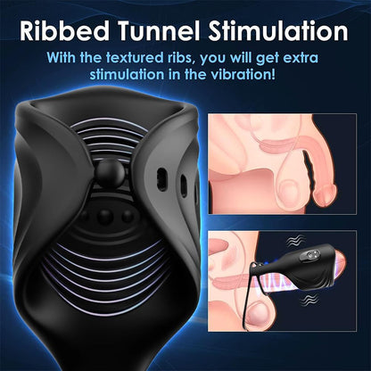 2 IN 1 Electric Penis Trainer Vibrator Stimulator Masturbator with 10 Vibration Modes