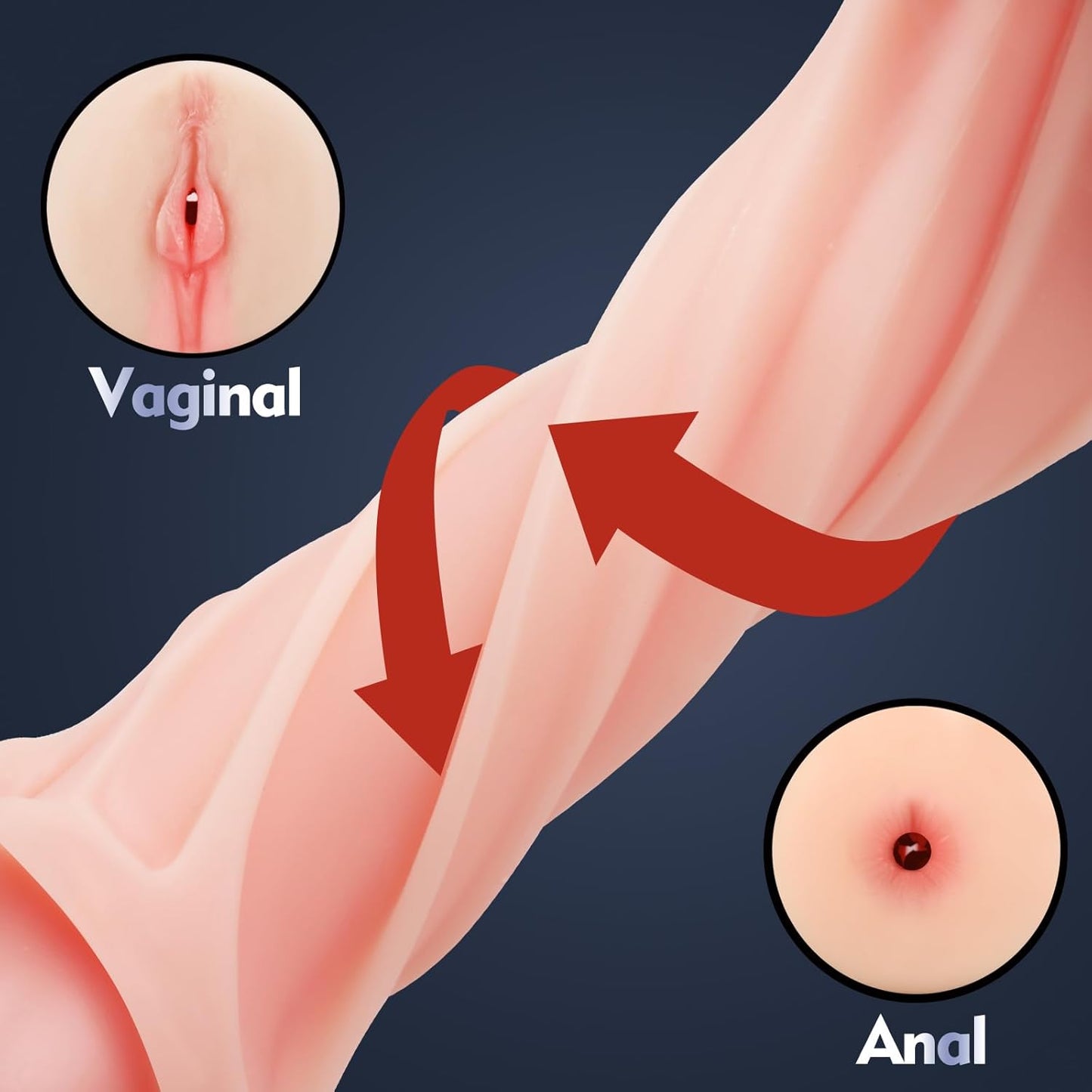 Open-ended Realistic Masturbator Stroker Blowjob with 9 Strong Vibrations