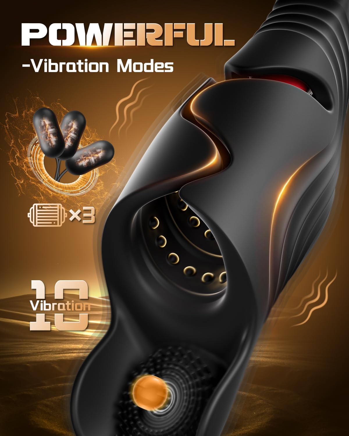 Wing-Open Penis Trainer Vibrator Stroker Blowjob with 10 Vibration & Tongue Licking Modes