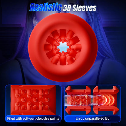 Auto Masturbator Penis Trainer Sex Machine Stroker with 10 Vibrating Modes