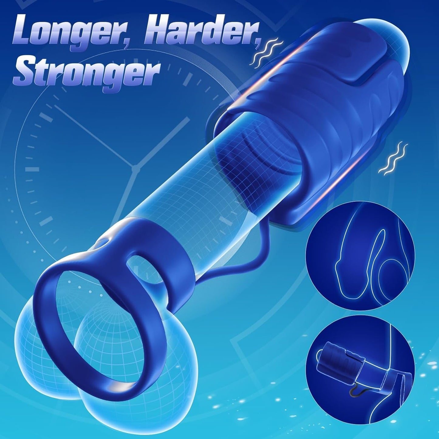 Lock Ring APP Control Penis Trainer Vibrator Cock Ring with 9 Powerful Vibration Modes