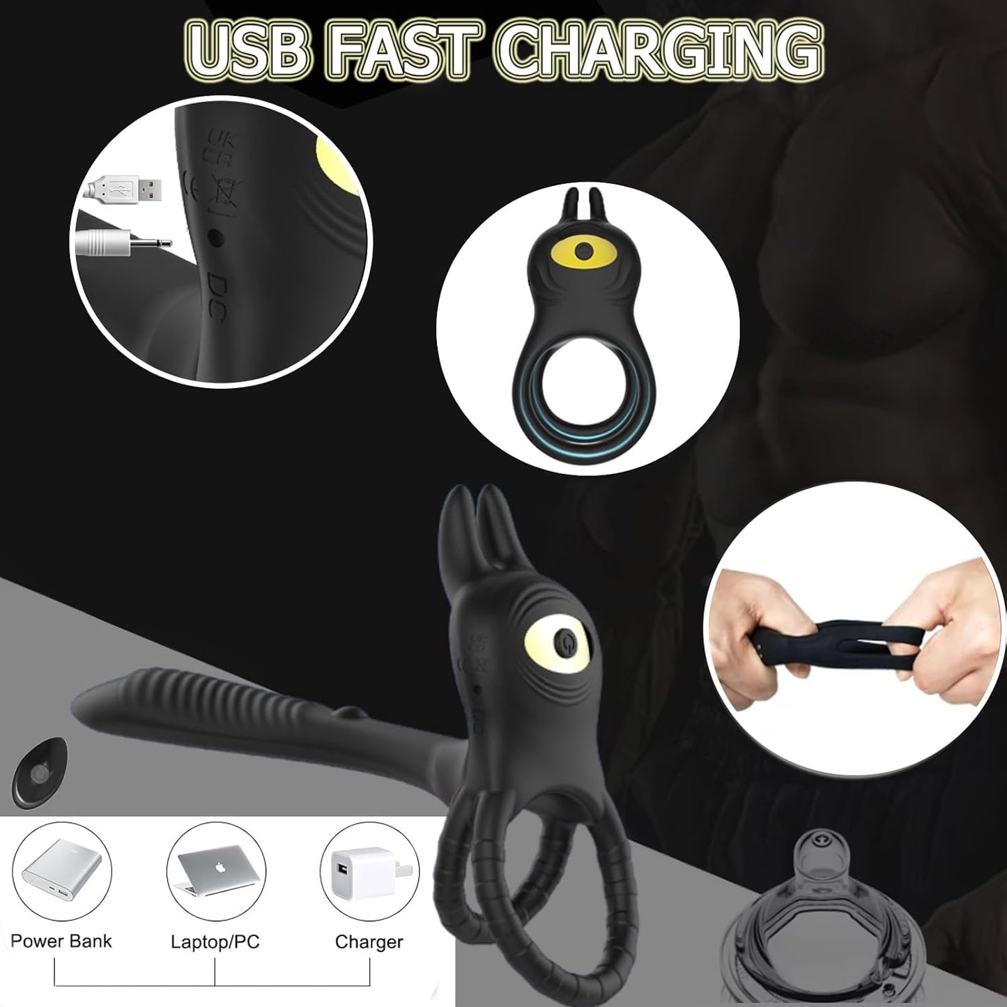 Remote Control Vibrating Cock Ring Penis Trainer Vibrator with 10 Modes