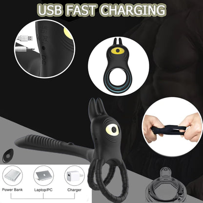 Remote Control Vibrating Cock Ring Penis Trainer Vibrator with 10 Modes