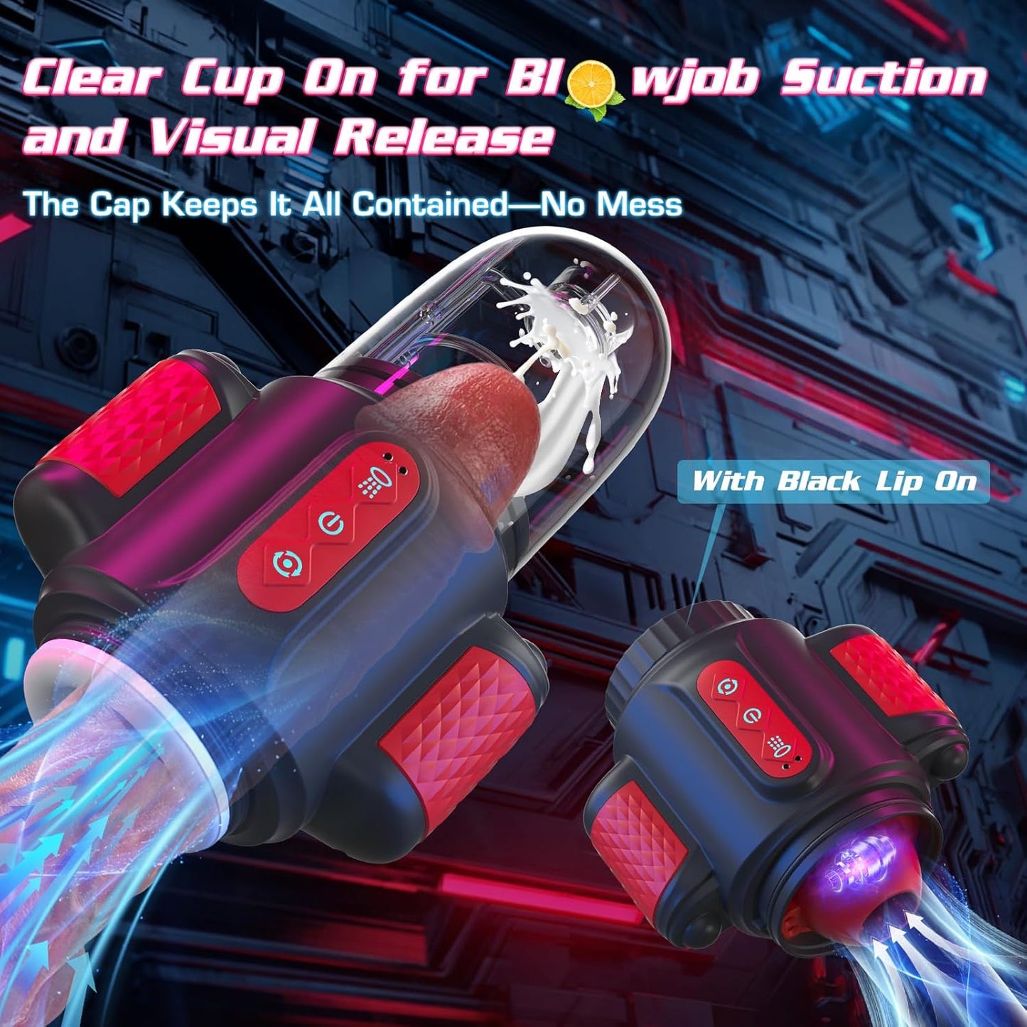 7 IN 1 Automatic Water-Spray Rotating Vibrating Blowjob Sex Machine Penis Stroker Trainer