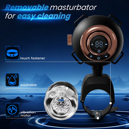 Strap-On Masturbator Sex Machine Stroker with 9 Vibrating & Swinging & Thrusting Modes